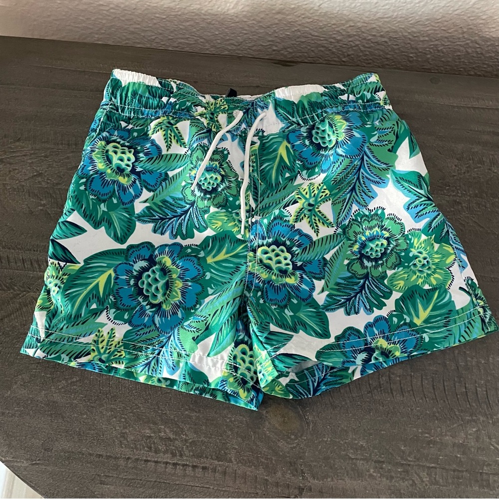 Janie and Jack Green Floral kids Shorts